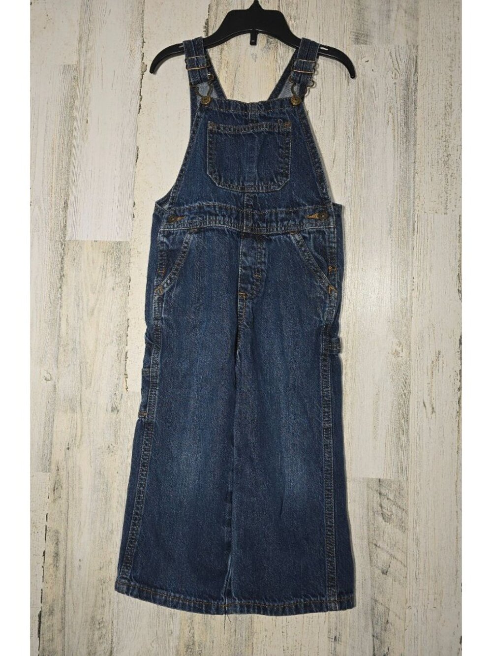 Wrangler Denim Overalls Toddler Size 3T Blue Denim Carpenter Style EUC R